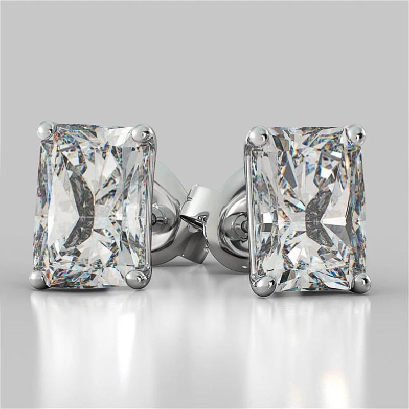 Huitan Stylish Women Stud Earrings Simple Design Versatile Daily Party Accessories Inlaid Shining CZ Wedding Charming Jewelry