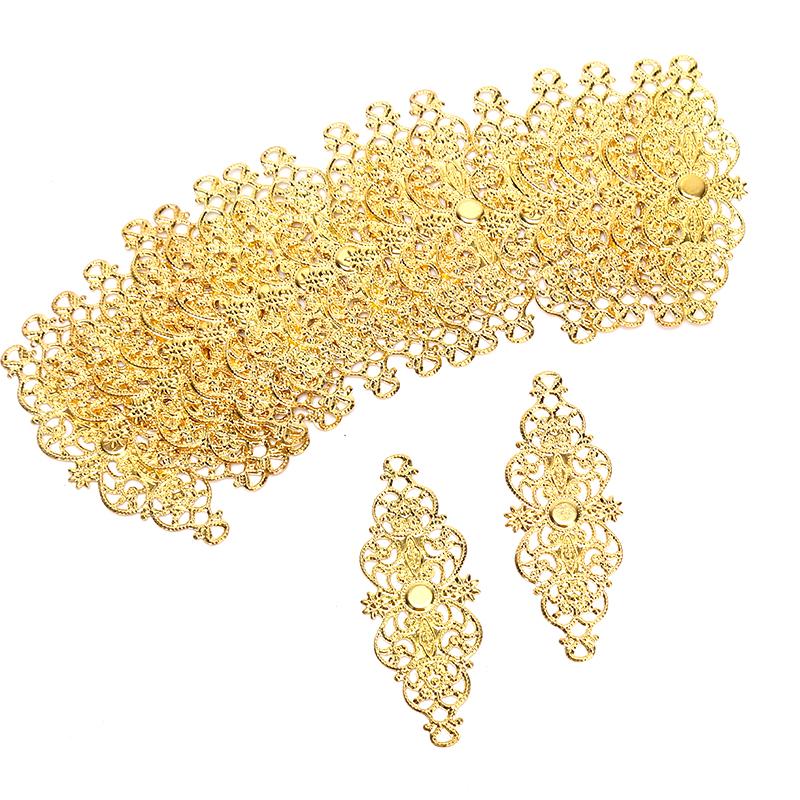 20 шт. филигранные цветочные оберточные соединители для рукоделия, DIY, украшения, фурнитура