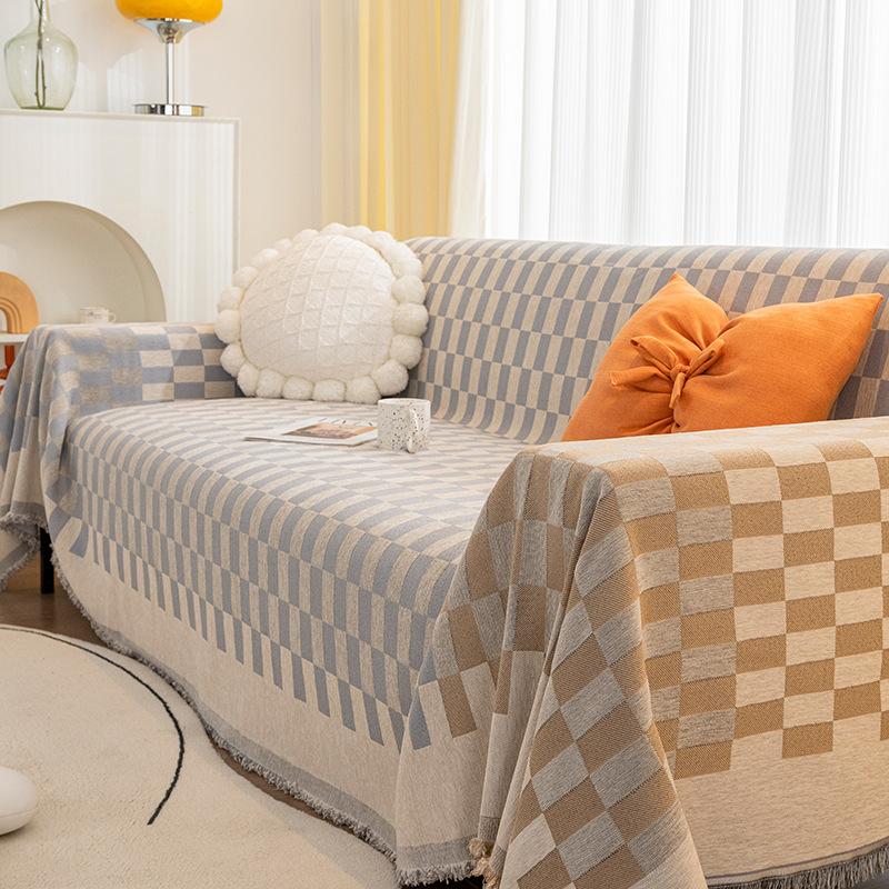 Nordic Ins Snow Storm Neil Полотенце для дивана «Все включено» Чехлы для диванов в стиле шахматной доски Цветная ткань Все покрытия Cat Cat Cat Cating Sand Release