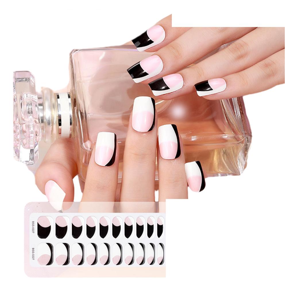Semi-Cured Gel Nail Strips Fashionable Nails Stickers for Women and Girls Easy To Apply No Professional Skills Required