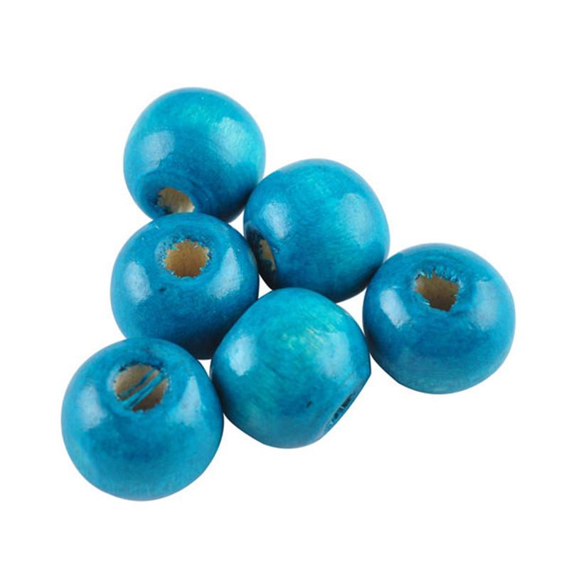 Разноцветные свободные круглые натуральные деревянные бусины для изготовления ювелирных изделий, детские погремушки, соска, фурнитура из бисера