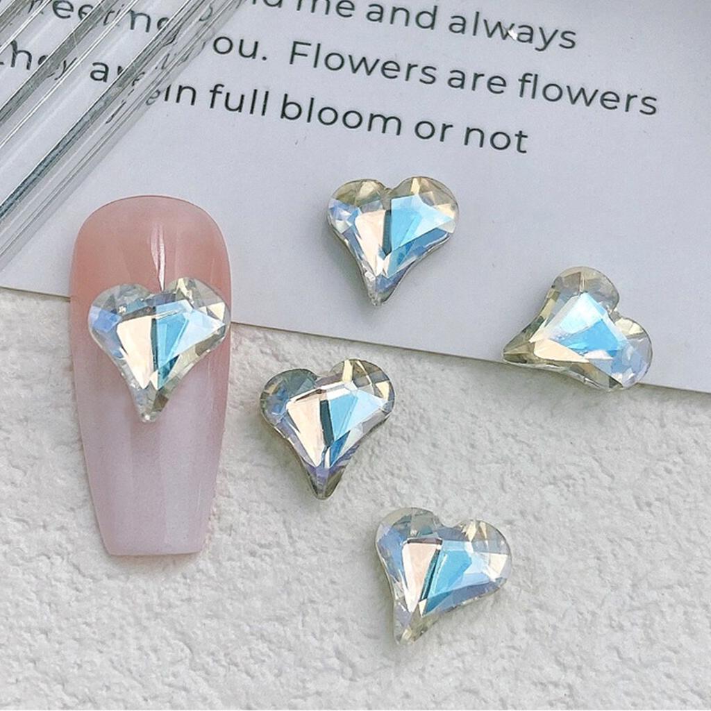 10x Heart Nail Charms Butterfly Nail Art Charms Waterdrop Nail Rhinestones Charms DIY Nail Supplies Manicure Accessories