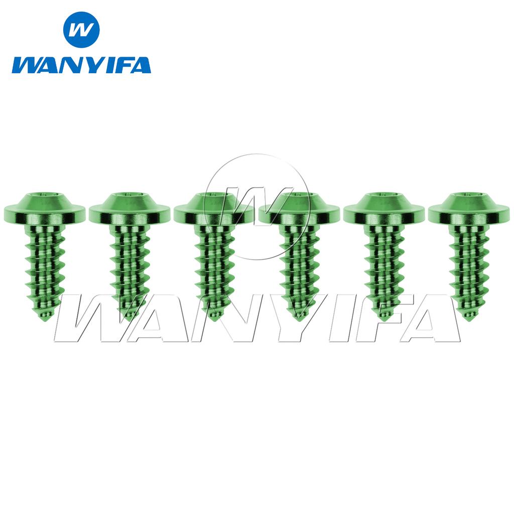 Wanyifa 6pcs Titanium Bolt M4/M5/M6x15 17 20 25mm Self-Tapping Torx Head Screws for Bike Motorcycle Car Boat Ti Fasteners
