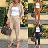 Autumn Women 2PCS Suit Full Sleeve Turn Down Collar Solid Button Blouse Female Bohemian Holiday Loose Pockets Pant