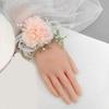 Wedding Bracelet Forest Style Breast Flower Faux Peral Tassel Bow Fake Floral Decor Wrist Flower Wedding Party Prom Bridesmaid Bride Corsage