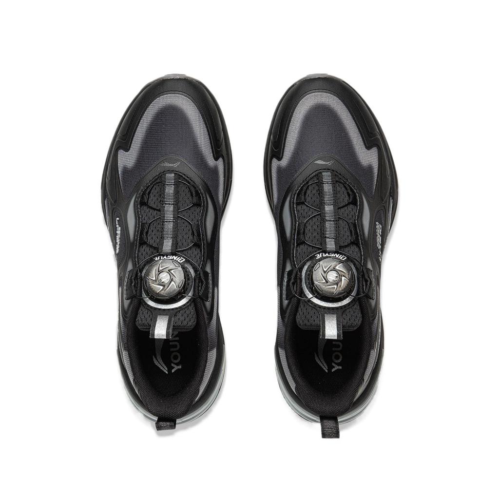 Li Ning Kids Sports Lifestyle Comfortable Fashion Versatile Shock Absorption Low Top Casual Shoes Kids Casual Shoes Black YKCV028-5