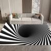 Визуальный 3D Черно-белый Сетчатый Иллюзия Вихревая Ловушка Коврик Ковер для Спальни Дивана Гостиной Декор ковер