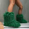 Fashion Winter Snow Boots Furry Shoes Women Fluffy Warm Faux Wool Boots Woman Teddy Fur  Fashion Plush Short Boots Ladies