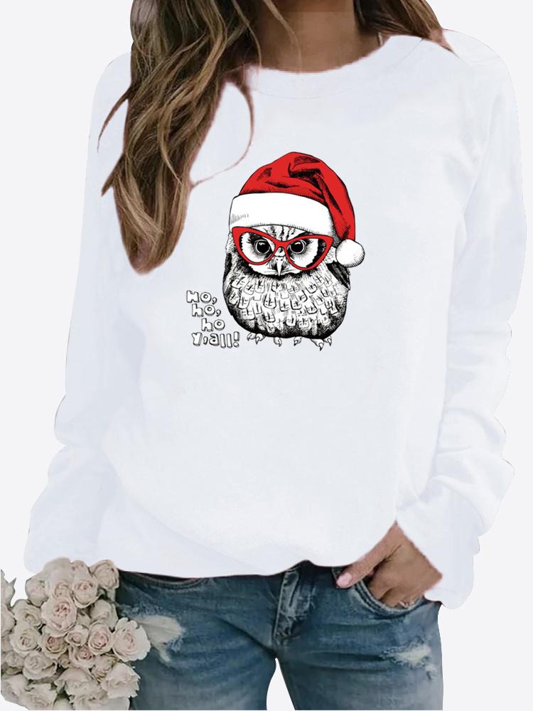 Осенний новый свитер, зимние женские топы с принтом, футболка, женская повседневная толстовка с круглым вырезом и длинными рукавами, блузка больших размеров