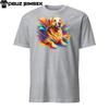 Colorful Golden Retriever Unisex T-Shirt: Vibrant Dog Tee with Paint Splashes