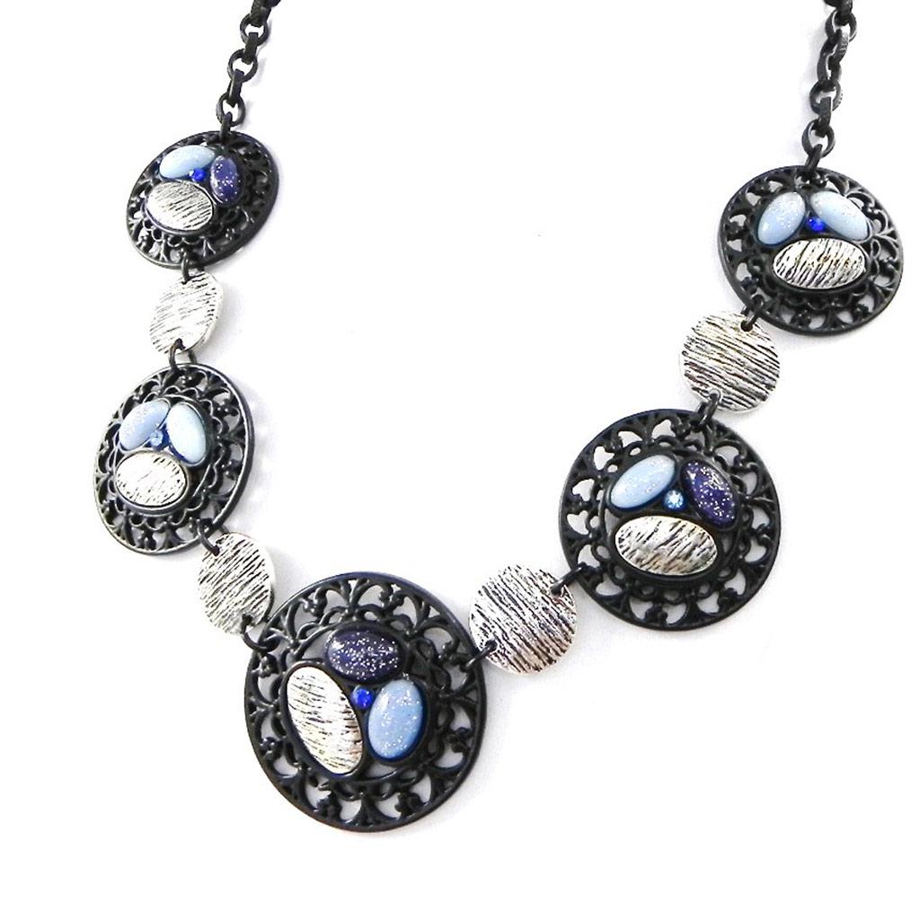 NOA [H9051] - Дизайнерское колье «Кармен» сине-черный