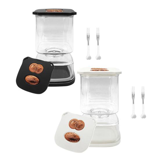 Банка для рассола с 2 вилками Разделение сухого и мокрого Банка-сепаратор рассола Большой вместимости Герметичный контейнер для маринованных овощей