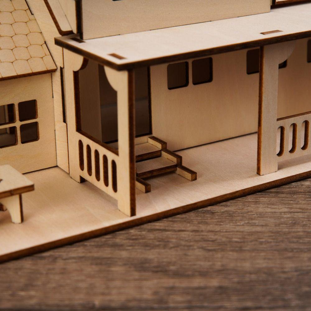 Bamboo 3D Wooden Puzzle Villa House Windmill DIY Ferris Wheel Modle Montessori   Adult