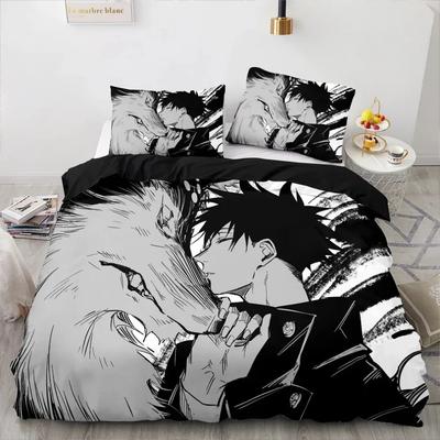 Известный аниме Jujutsu Kaisen Комплект постельного белья для мальчика и девочки Пододеяльник Наволочка Подарок Домашняя спальня Комплект одеяла Большой King 260x220 см