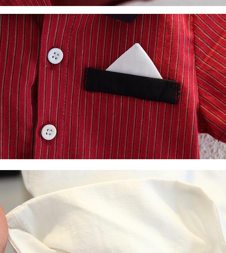 Комплект для малыша: рубашка с коротким рукавом и шорты с подтяжками - Летний джентльменский наряд для годовалого малыша на день рождения