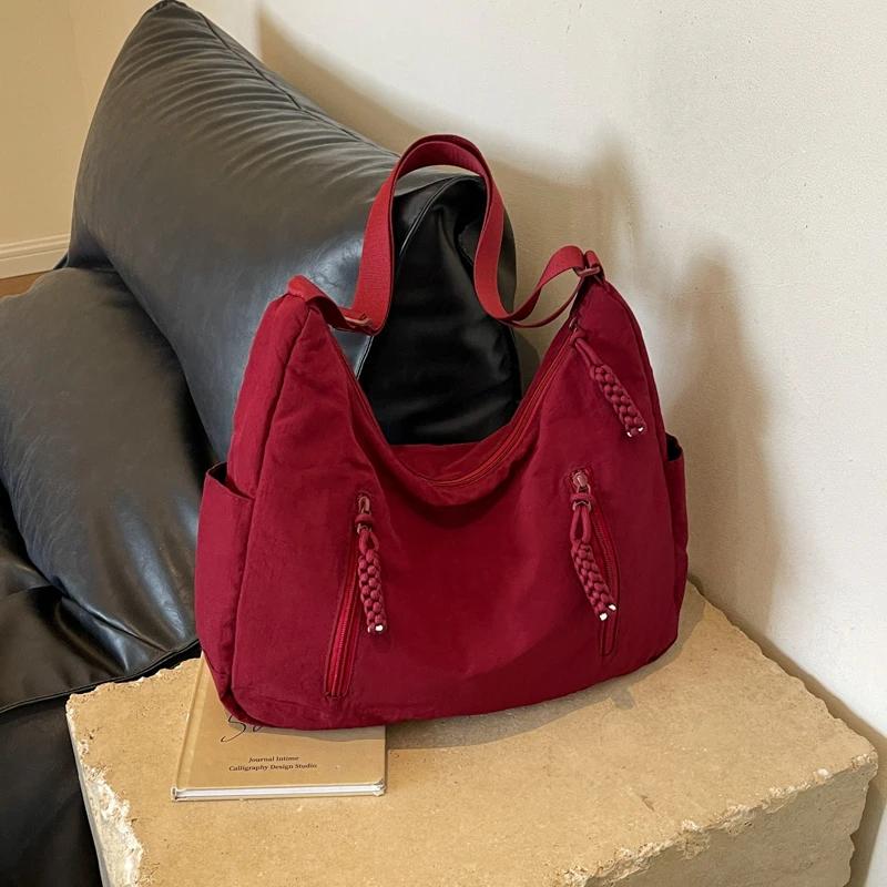 Новая повседневная универсальная косая кроссовая студенческая модная сумка через плечо большой вместимости, однотонная, холщовая