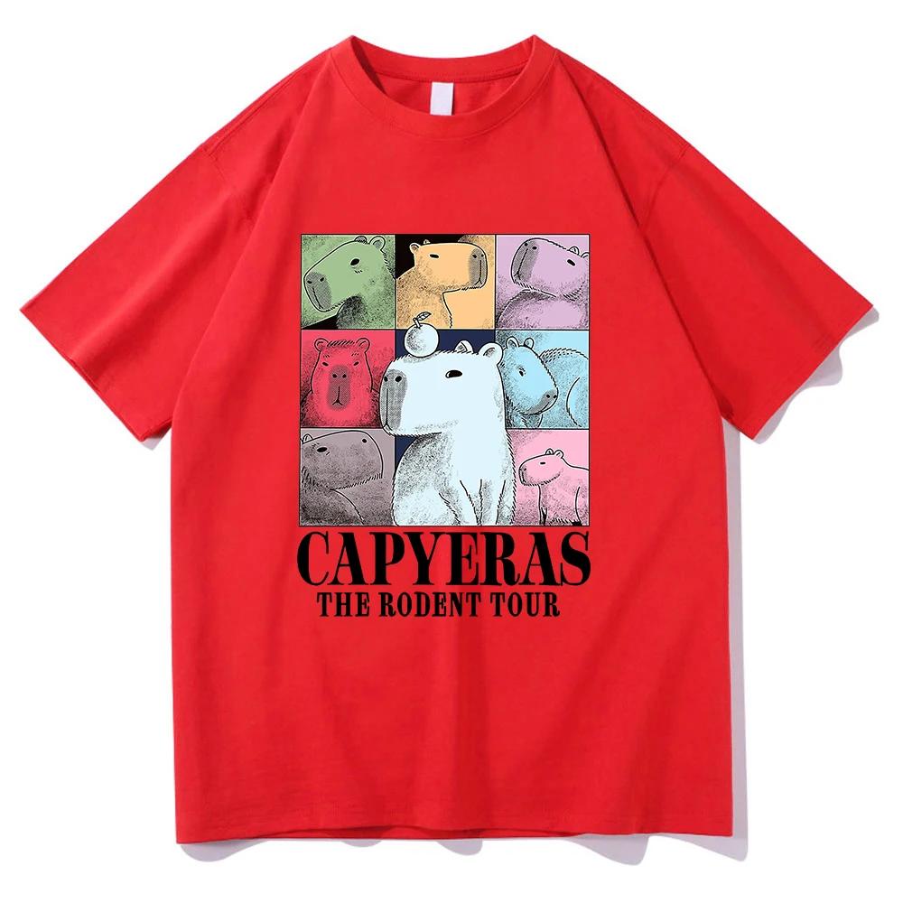 Футболка Capybara Color Concert Tour Смешная Мужская/Женская Одежда Харадзюку Футболка Унисекс Винтажная Каваи Топы Графические Футболки