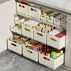 Retractable Right-Angle Cabinet Storage Drawer for Kitchen Sundries