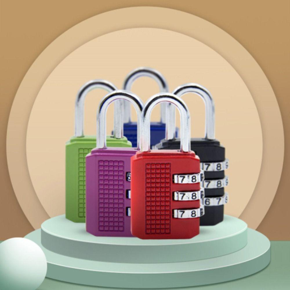 Lock 3 Dial Digit Password Lock Dormitory Cabinet Lock Backpack Zipper Lock Luggage Padlock