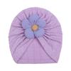 Autumn new baby solid color jacquard hat, baby soft and comfortable flower hat, baby hat