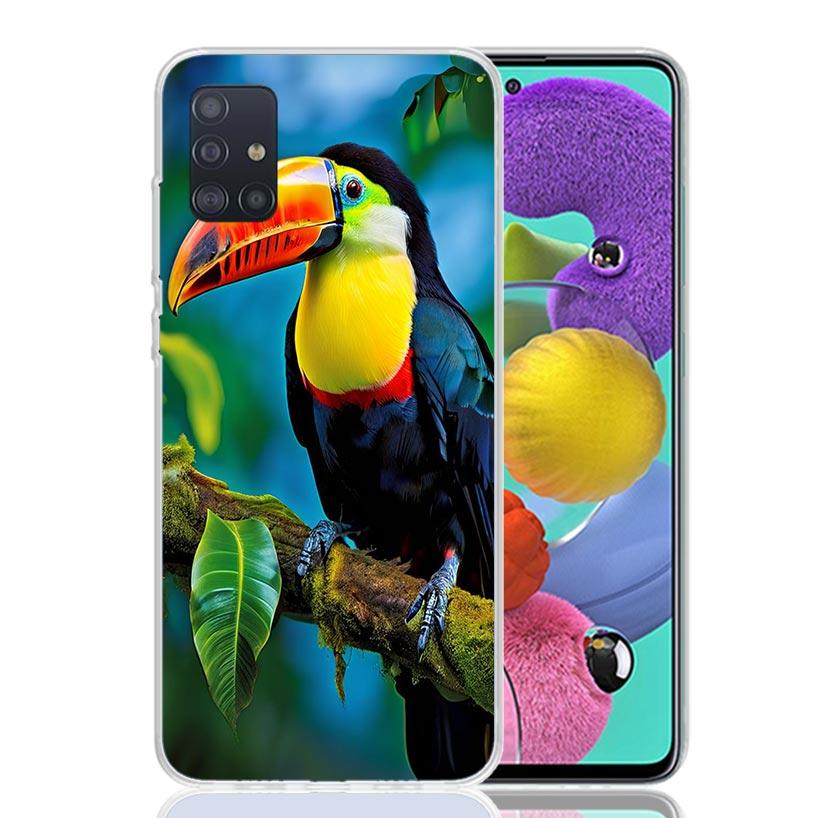 Tropical Toucan Phone Case For Samsung Galaxy A52 A32 A22 A12 A02S A50S A30S A51 A31 AA71 Note 20 Ultra 10 S10 Plus Galaxy A52 A