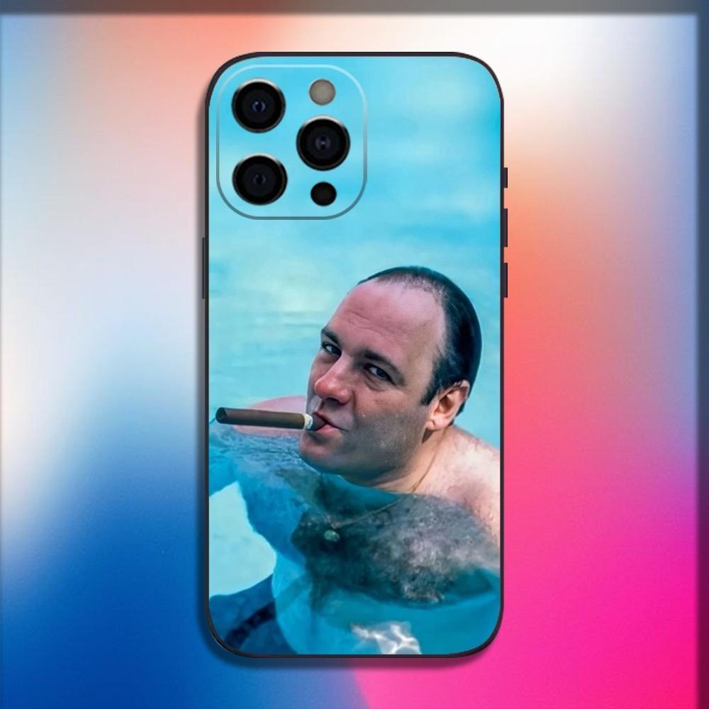 Чехол для телефона-телевизора S-Sopranos для iPhone 16,15,14,13,12,11,Pro,X,XS,Max,XR,Plus,Mini Мягкий черный чехол