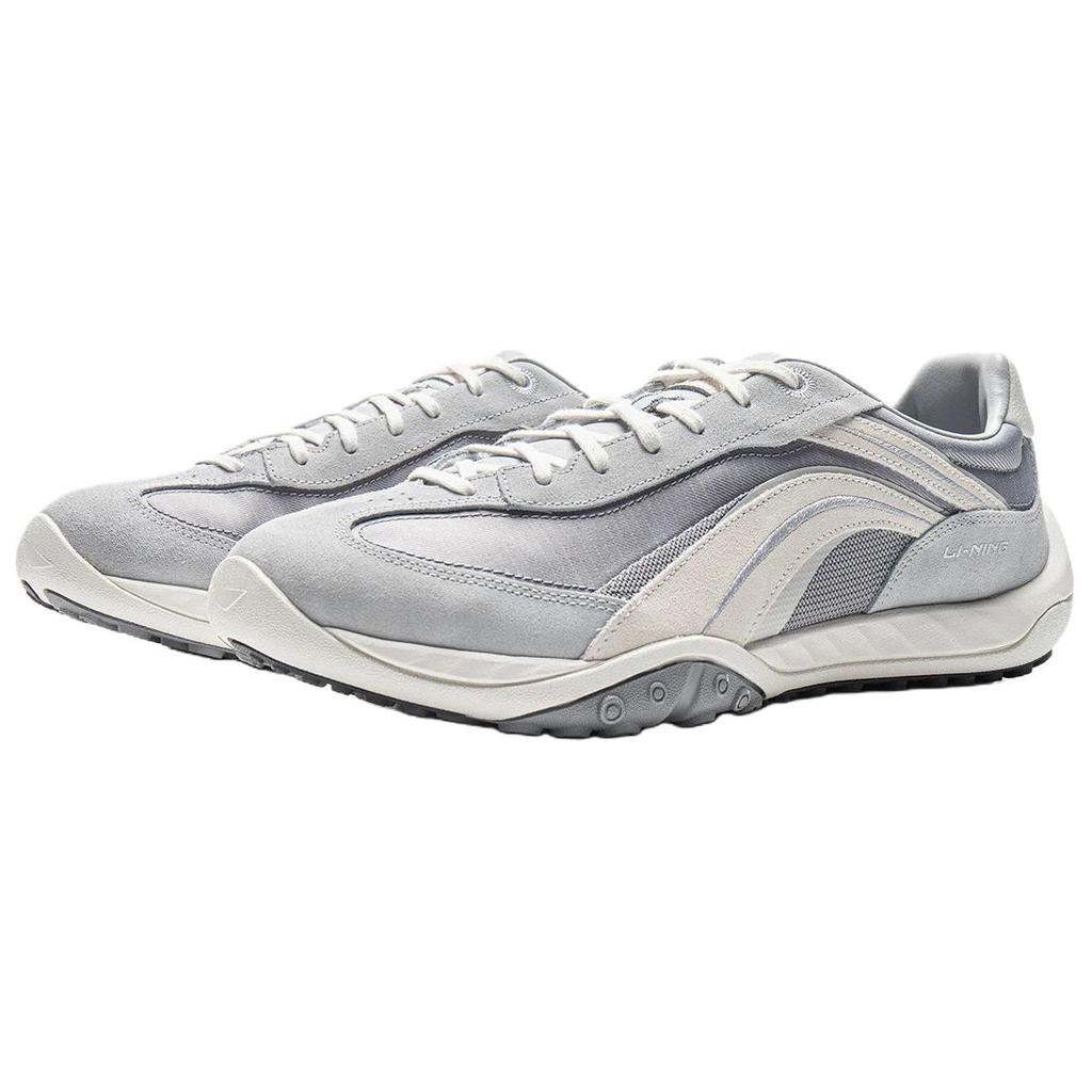 Li-Ning Heart Flow Модные Удобные Универсальные Амортизирующие Отскок Низкие Повседневные Кроссовки Унисекс Повседневные Кроссовки Серо-Белые AGLV096-3