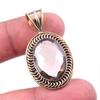 Natural Smoky Quartz 925 Solid Sterling Silver Jewelry TwoTone Pendant 1.5" H1e97