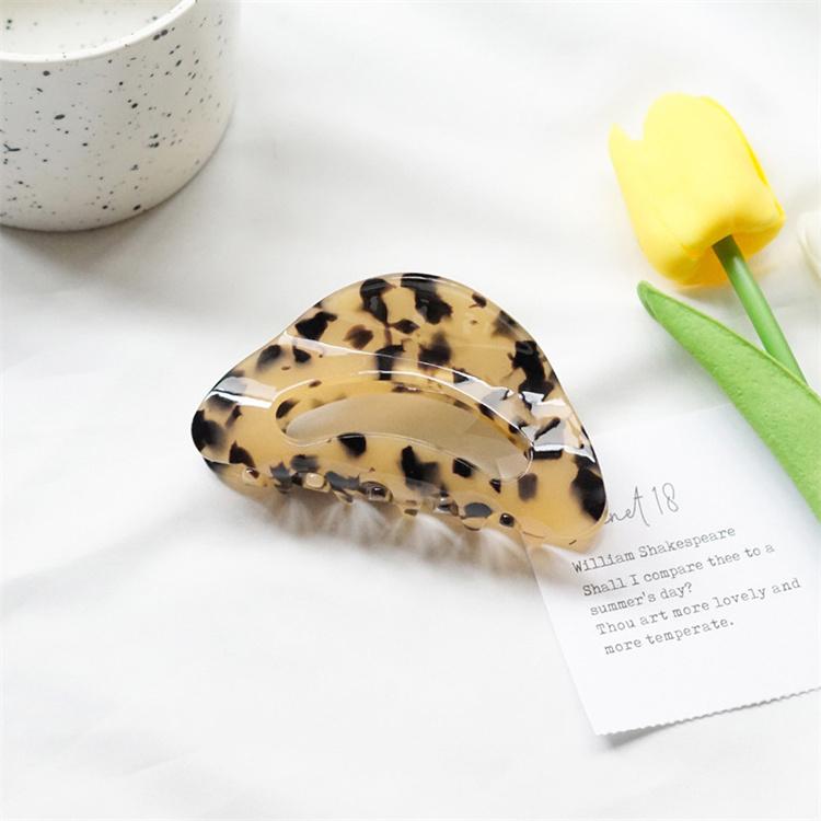 Geometric Hair Clamp Grab Barrettes Korean Ink Leopard Print Acetate Hair Claw Clips for Women