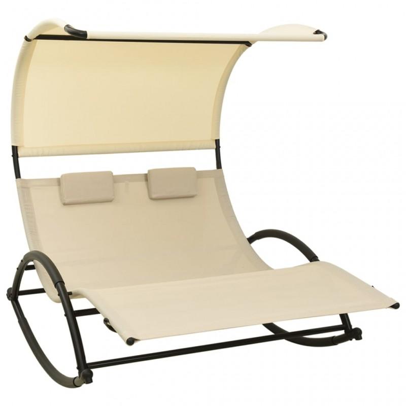 Day and Night - Day and Night Double Lounger with Cream Textilene Awning
