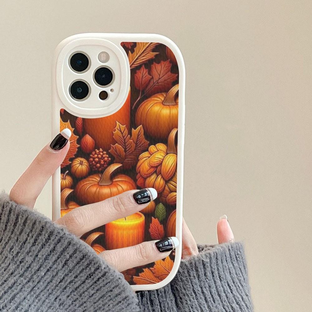 Чехол для телефона «Счастливая осень» с тыквой, твердая кожа, для iPhone 16 15 14 13 12 Mini 11 14 Pro Max Xs X Xr 7 8 Plus, Fundas