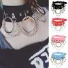 Gothic PU Leather Choker Necklace for Women Girls Punk Rock Collar Chain Necklace for Halloween Party Costume