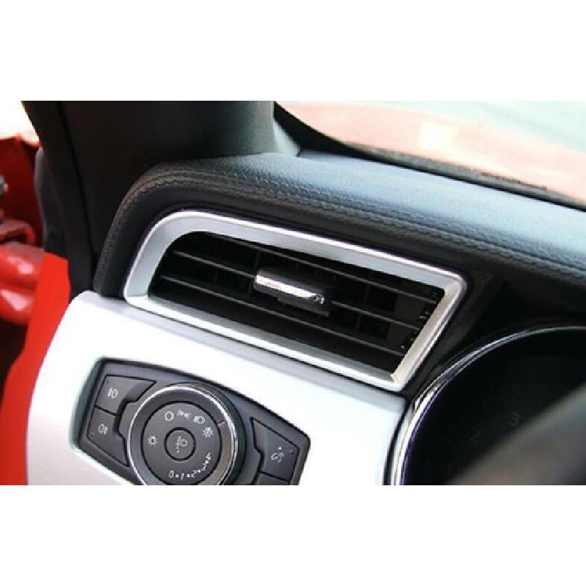 Console L&R Air Outlet Vent Cover Trim For Ford Mustang 2015- Matte Silver