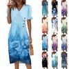 Пляжные платья для женщин, весна-лето, элегантное платье с V-образным вырезом и цветочным принтом в стиле бохо, струящееся гавайское платье макси с рюшами
