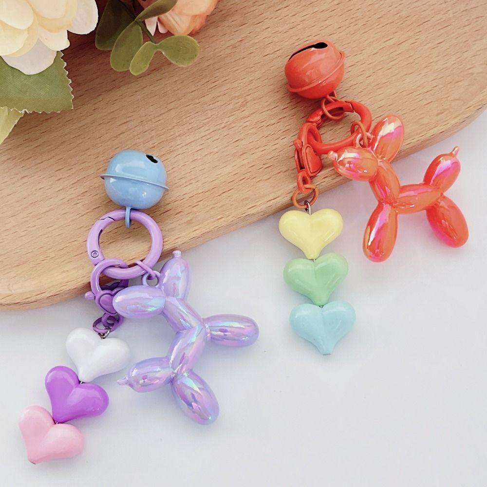 Cute Jelly Dog Key Chain Kawaii Love Puppy Keyring Creative Dog Balloon Keychain  Car Key