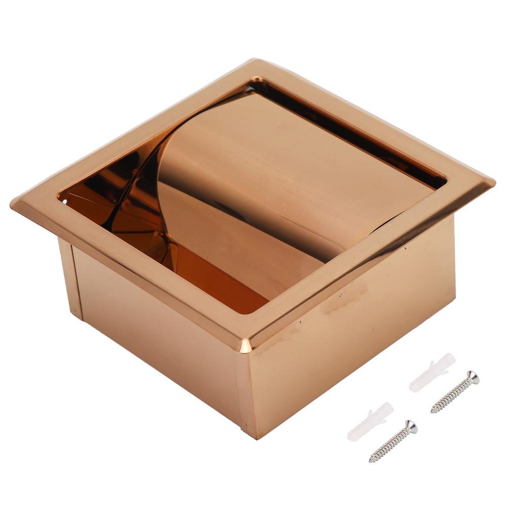 Stainless Steel Paper Towel Holder Rose Gold Toilet Paper Dispenser Bathroom Kitchen Washroom