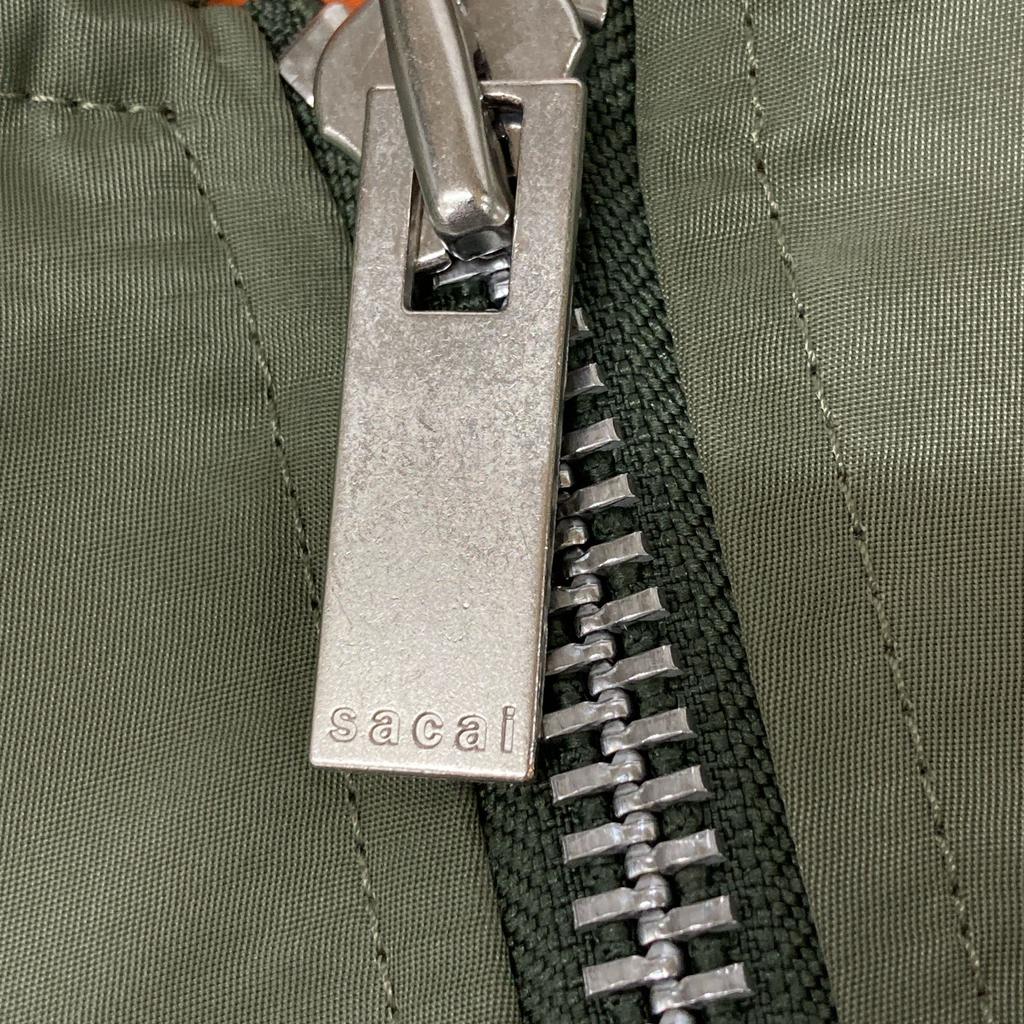 sacai 23Stainless Steel 23-06670 Nylon Twill Blouson MA-1 Balloon Bomber Jacket 1 khakiUsed