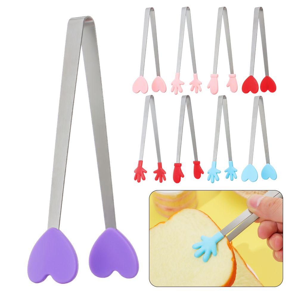 Kitchen Accessories Non-slip Handles BBQ Mini Creative Silicone Snack Food Tong