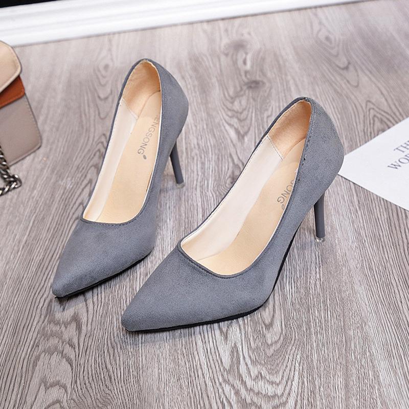 2025 европейская и американская мода высокие каблуки импортная торговля большой размер тонкие высокие каблуки одинарные туфли женские с неглубоким горлом крышка для ног заостренная мода h