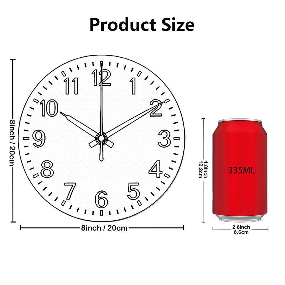 8inch Modern Square Wall Clock Silent Non-Ticking Analog Clock Large Numbers Minimalist Decor for Living Room Office Bedroom