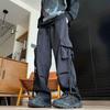 Прямые уличные танцевальные брюки для повседневного ношения, мужские весенние и осенние, новые свободные широкие брюки с высокой талией