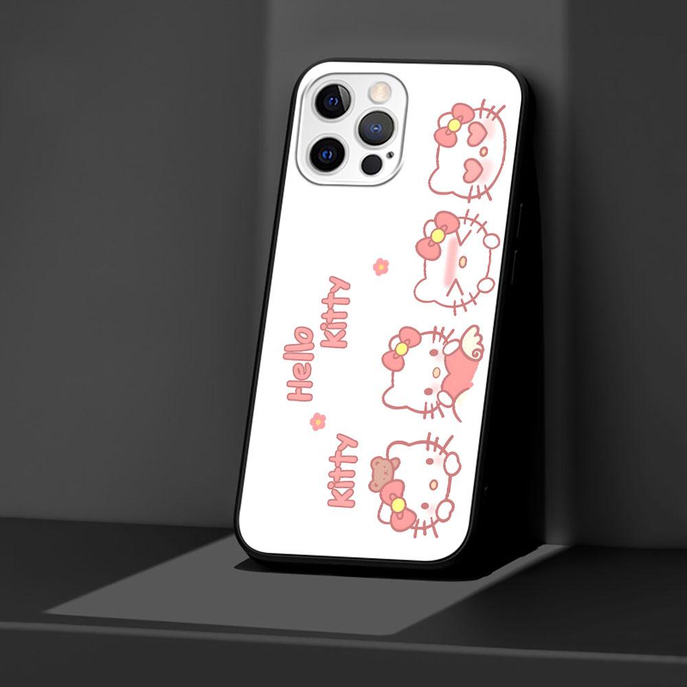 Hello Kitty Lovely Case for Apple iPhone 13 14 Plus 11 12 Mini 15 Pro Max 7 8 SE 2020 X XS XR Silicone Black Soft Phone Cover