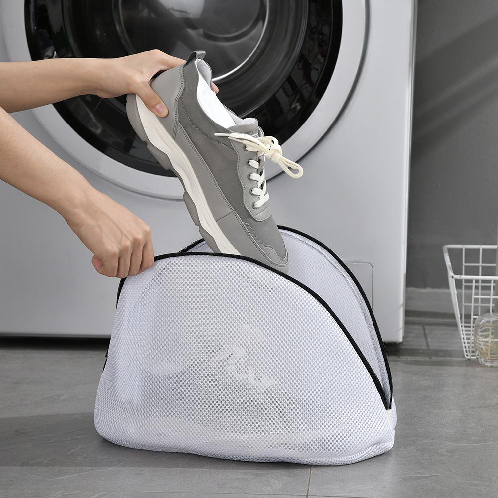 Mesh Shoes Storage Laundry Bag Mesh Washing Shoes Laundry Bags Zipper Washing Shoe Clothes Storage Bag Anti-deformation