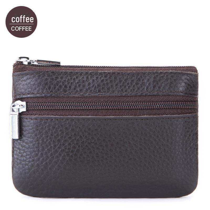 Мини-кошелек из натуральной коровьей кожи - милый кошелек для монет на молнии в корейском стиле