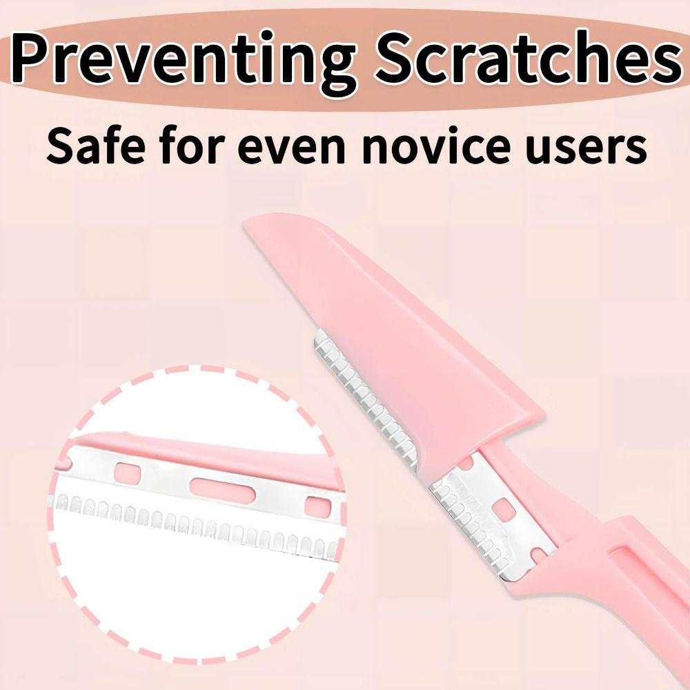 Professional Safe Folding Dermaplaning Tool for Face 3pcs Set Portable Eyebrow Trimmer Anti-Scratch Razor Personal Care