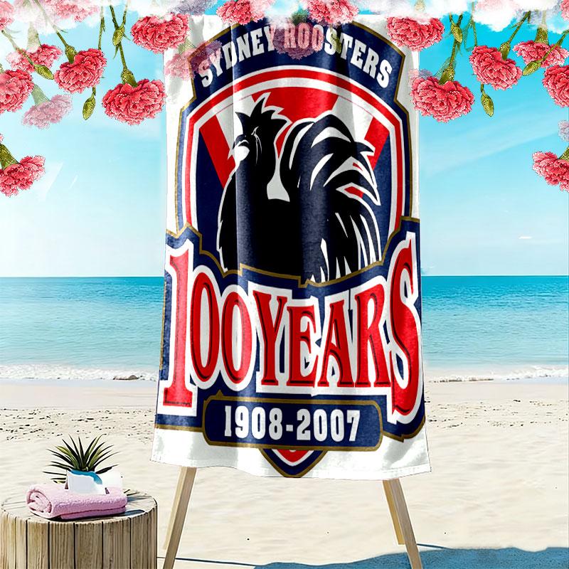 Sydney Roosters Pride Print Beach Towel, Large Soft Quick Dry Towel for Beach Camping Swimming