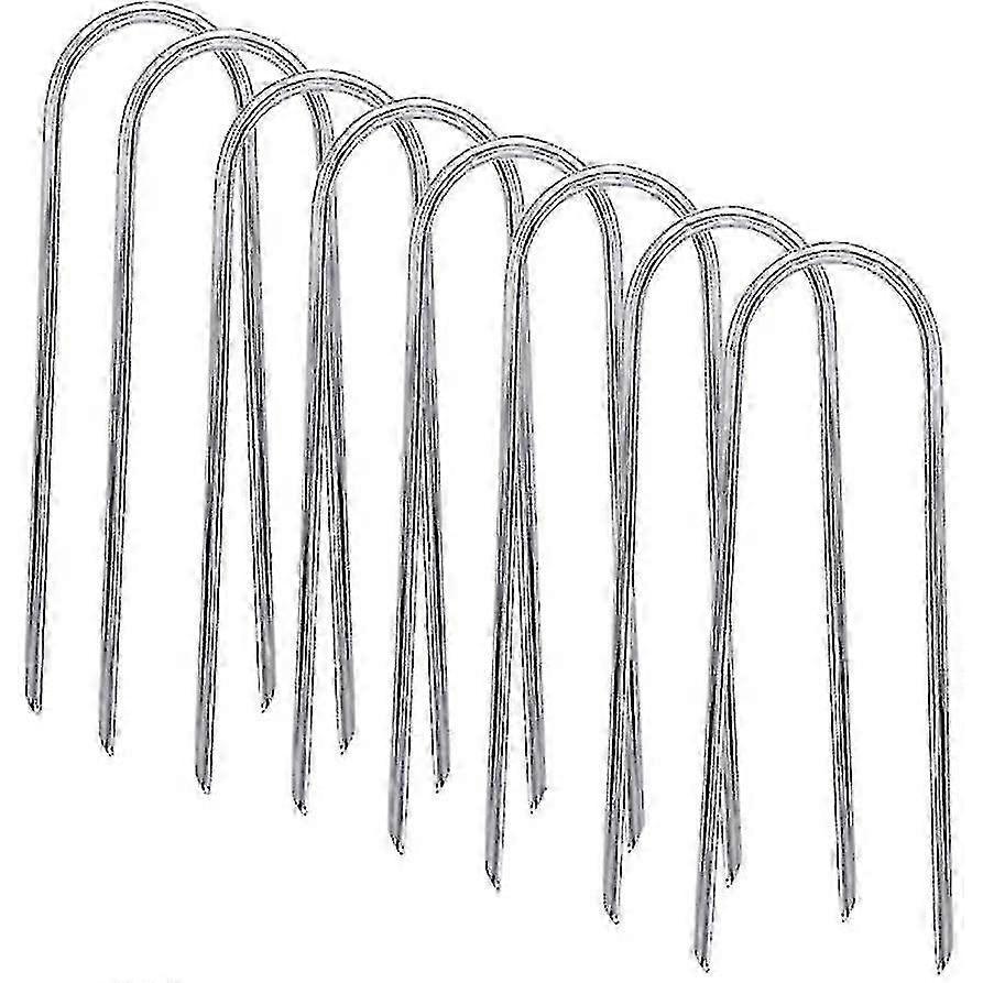 Trampoline Stakes Heavy Duty Tent Pegs, Galvanised U Anchors, 8pcs hwyC