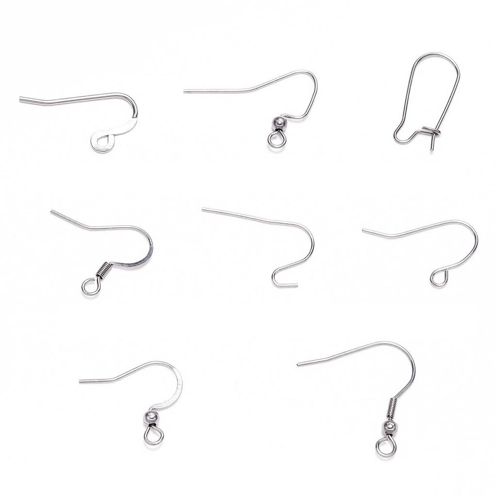 20-50pcs Stainless Steel Hypoallergenic Earring Hooks Fish Earwire Earrings Clasps Earring Wires For Jewelry Maki