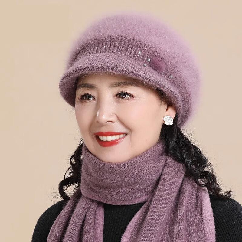 Плюшевая зимняя шапка для пожилых женщин