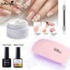 Monja Nail Art 3D скульптурный набор для моделирования УФ-гелевых ногтей, сушильная лампа для ногтей, двухсторонняя силиконовая ручка для резьбы, цветная бумажная основа, верхнее покрытие, инструменты для дизайна маникюра своими руками